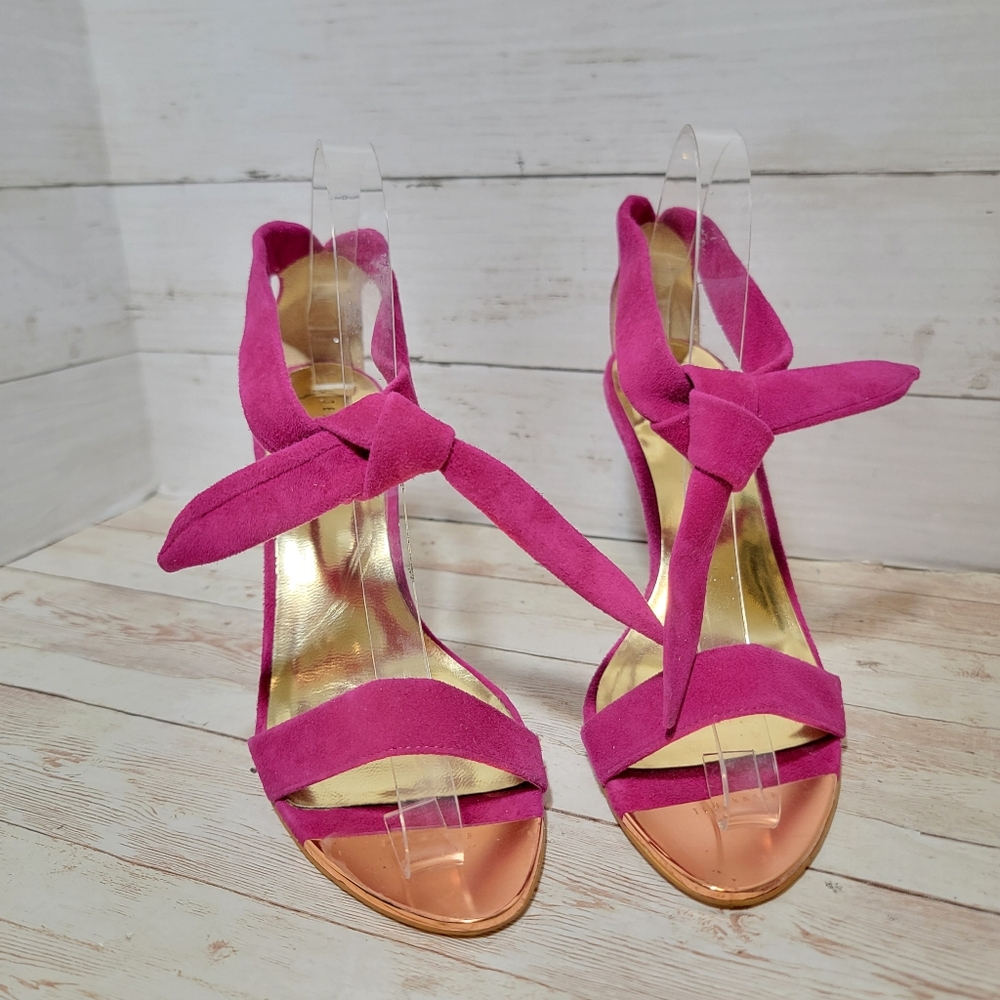 Ted Baker Sackina Ankle Tie Suede Heeled Sandals - Picture 4 of 9